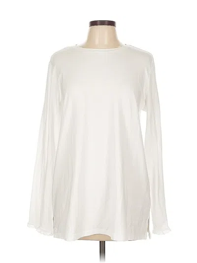 Pre-owned Isaac Mizrahi Live Long Sleeve T-shirt In White