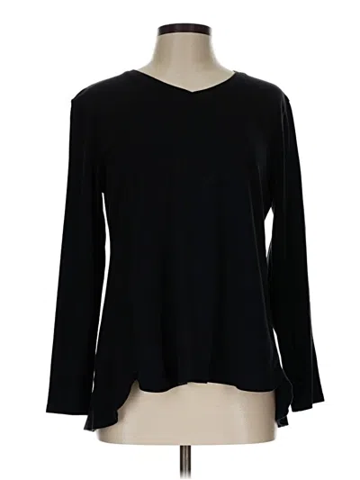 Pre-owned Isaac Mizrahi Live Long Sleeve T-shirt In Black