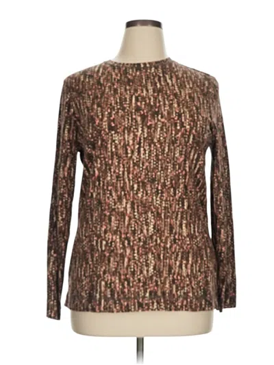 Pre-owned Isaac Mizrahi Live Long Sleeve T-shirt In Brown