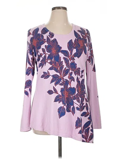 Pre-owned Isaac Mizrahi Live Long Sleeve T-shirt In Purple