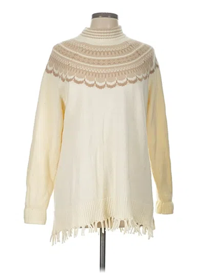 Pre-owned Isaac Mizrahi Live Pullover Sweater In White