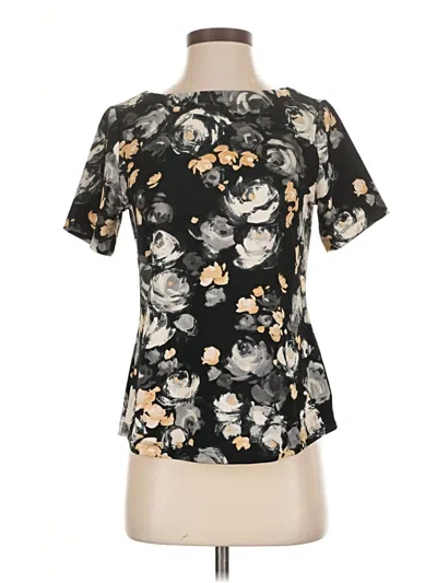 Pre-owned Isaac Mizrahi Live Short Sleeve Blouse In Black