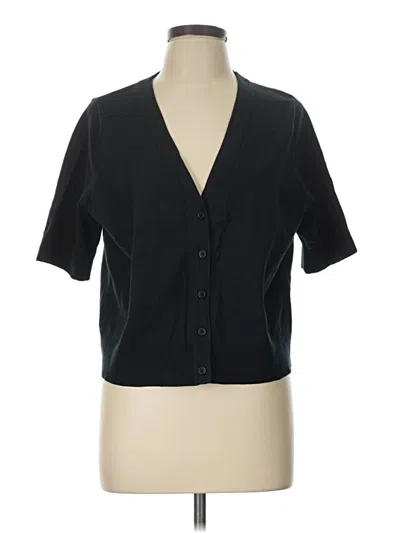 Pre-owned Isaac Mizrahi Live Short Sleeve Blouse In Black