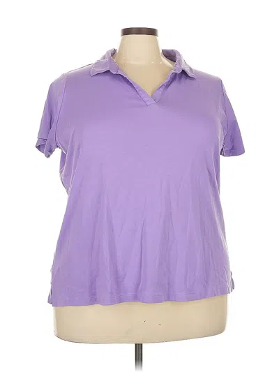 Pre-owned Isaac Mizrahi Live Short Sleeve Polo Shirt In Purple