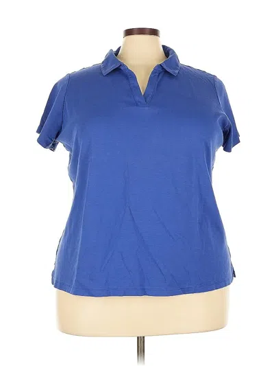 Pre-owned Isaac Mizrahi Live Short Sleeve Polo Shirt In Purple