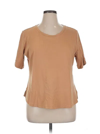 Pre-owned Isaac Mizrahi Live Short Sleeve T-shirt In Brown