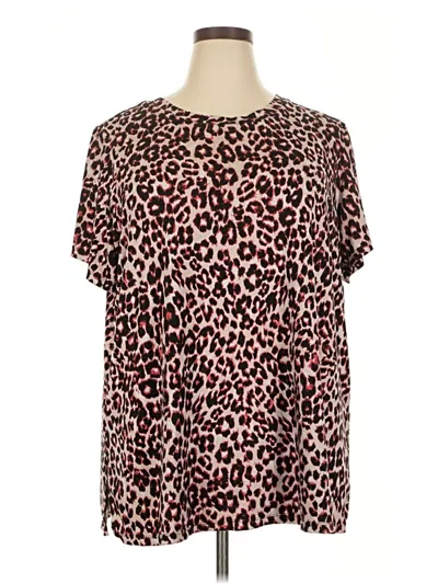 Pre-owned Isaac Mizrahi Live Short Sleeve T-shirt In Brown