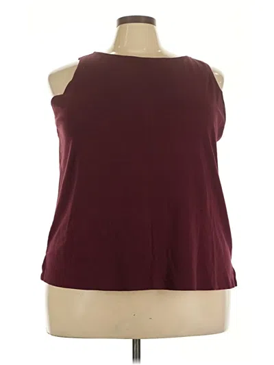 Pre-owned Isaac Mizrahi Live Sleeveless T-shirt In Burgundy