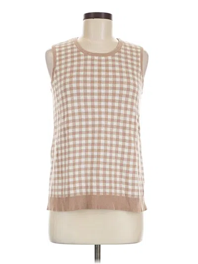 Pre-owned Isaac Mizrahi Live Sweater Vest In Tan