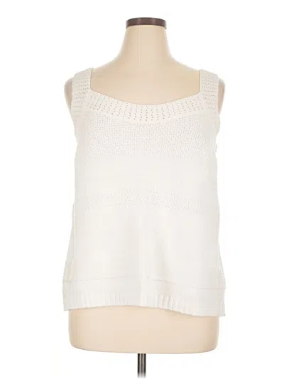 Pre-owned Isaac Mizrahi Live Sweater Vest In White