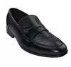 Isaac Mizrahi Live Women's Embossed Leather Penny Loafer In Black In Black