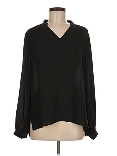Pre-owned Isaac Mizrahi Long Sleeve Blouse In Black