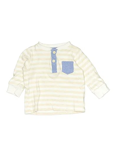 Pre-owned Isaac Mizrahi Babies' Long Sleeve Henley Shirt In White