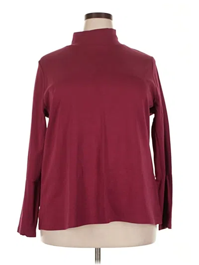 Pre-owned Isaac Mizrahi Long Sleeve Turtleneck In Burgundy