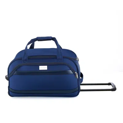 Isaac Mizrahi Movi 20 Inch Carry-on Softside Rolling Duffel Travel Bag With Telescopic Handle In Blue