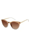 Isaac Mizrahi New York 52mm Round Sunglasses In Brown