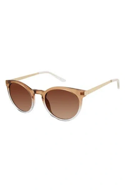 Isaac Mizrahi New York 52mm Round Sunglasses In Brown