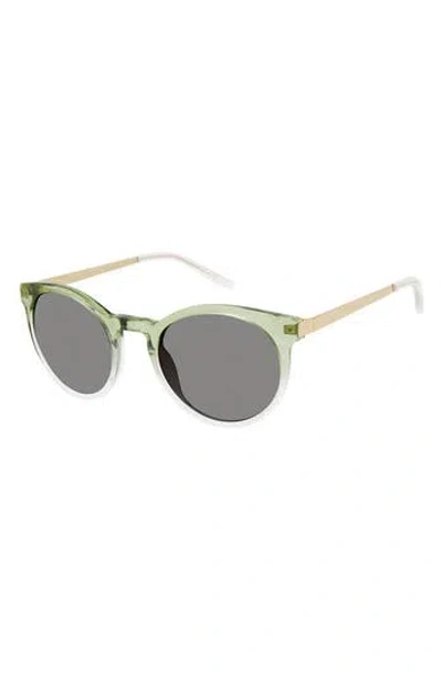 Isaac Mizrahi New York 52mm Round Sunglasses In Green