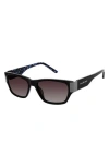 Isaac Mizrahi New York 53mm Rectangle Sunglasses In Black
