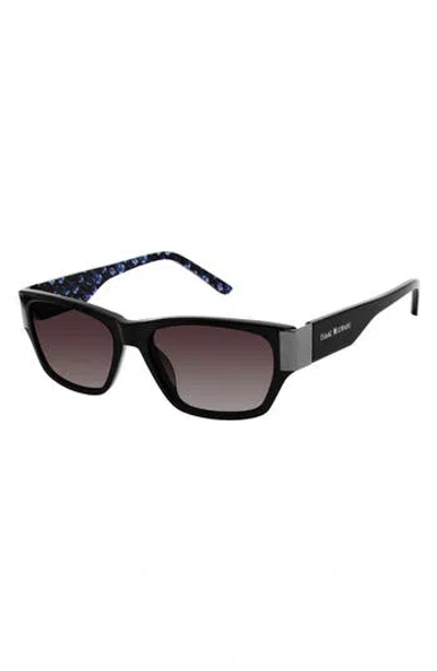 Isaac Mizrahi New York 53mm Rectangle Sunglasses In Black