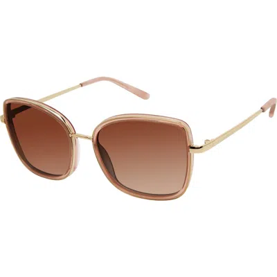 Isaac Mizrahi New York 55mm Square Sunglasses In Gold