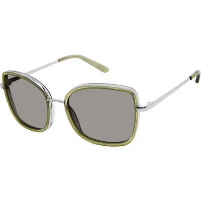 Isaac Mizrahi New York 55mm Square Sunglasses In Gray