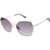 Isaac Mizrahi New York 55mm Square Sunglasses In Silver