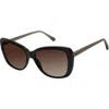 Isaac Mizrahi New York 56mm Oval Sunglasses In Black