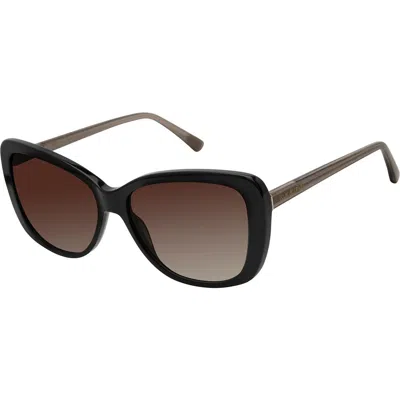 Isaac Mizrahi New York 56mm Oval Sunglasses In Black