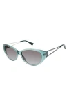 Isaac Mizrahi New York 57mm Round Sunglasses In Teal