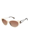 Isaac Mizrahi New York 57mm Round Sunglasses In Brown