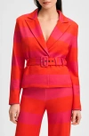 Isaac Mizrahi New York Belted Jacket In Multi