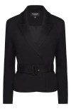 Isaac Mizrahi New York Belted Jacket In Black