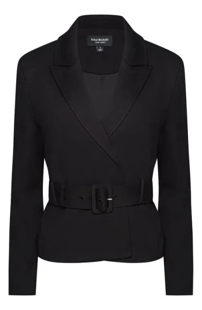 Isaac Mizrahi New York Belted Jacket In Black