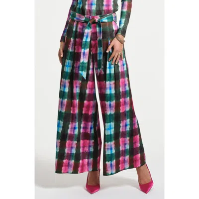 Isaac Mizrahi New York Belted Palazzo Pants In Multi