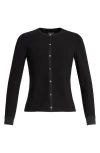 Isaac Mizrahi New York Button Detail Knit Top In Black