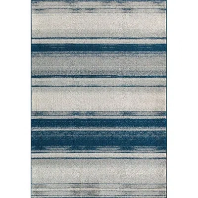 Isaac Mizrahi New York Callum Contemporary Blue Ribbon Area Rug In Blue,gray