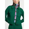 Isaac Mizrahi New York Crop Ponte Jacket In Green