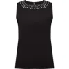 Isaac Mizrahi New York Embellished Ponte Shell In Black