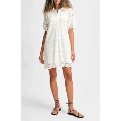 Isaac Mizrahi New York Eyelet Puff Sleeve Shirtdress