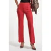 Isaac Mizrahi New York Flare Ponte Pants In Red