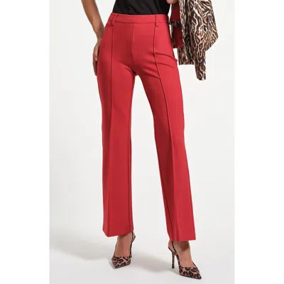 Isaac Mizrahi New York Flare Ponte Pants In Red