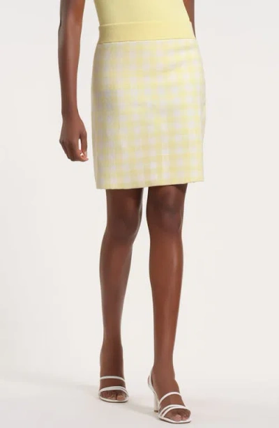 Isaac Mizrahi New York Gingham Sweater Skirt In Multi