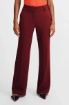 Isaac Mizrahi New York High Waist Flare Pants In Maroon