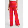 Isaac Mizrahi New York High Waist Wide Leg Pants In Red