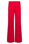 Isaac Mizrahi New York High Waist Wide Leg Pants In Red
