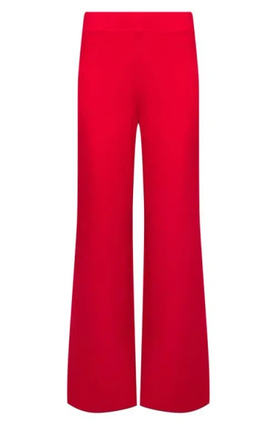 Isaac Mizrahi New York High Waist Wide Leg Pants In Red