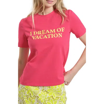 Isaac Mizrahi New York I Dream Of Vacation Graphic T-shirt In Pink