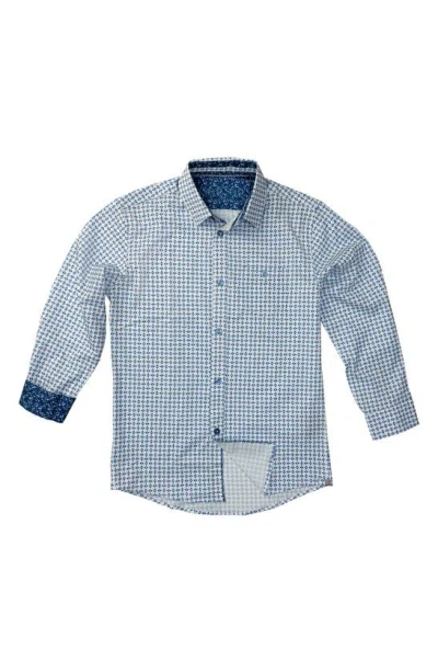Isaac Mizrahi New York Kids' Tech Cotton Dress Shirt In Blue