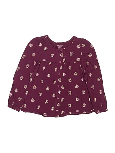 Pre-owned Isaac Mizrahi New York Kids' Long Sleeve Henley Shirt In Burgundy
